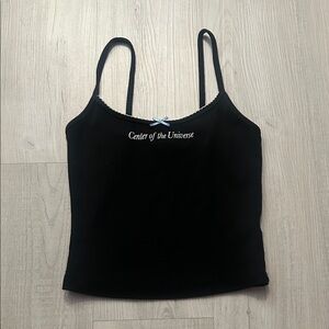 Garage Black Camisole with Blue Accent